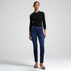 7 For All Mankind Roxanne Ankle Length Jeans Navy Blue Dark Wash denim